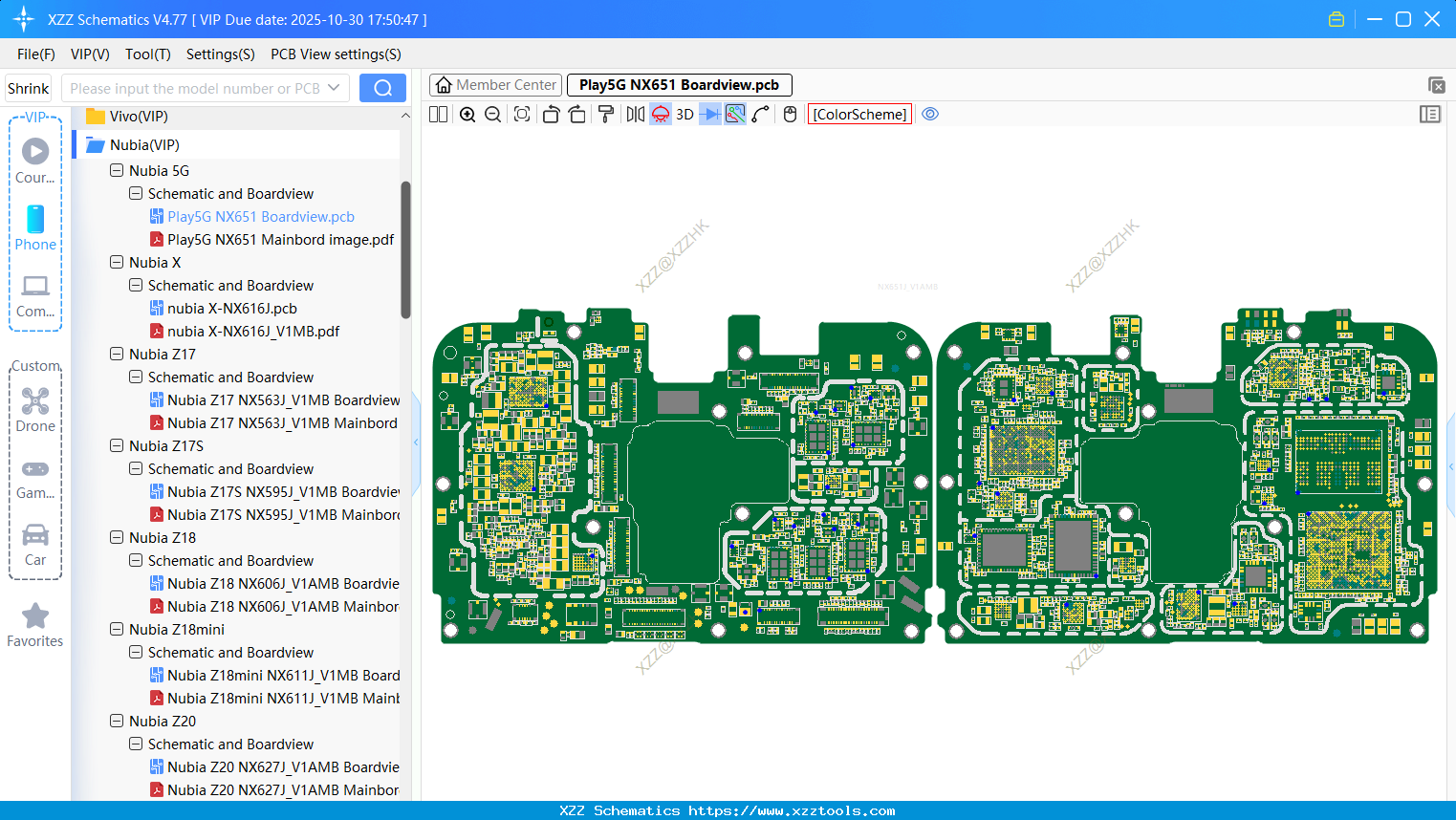 Nubia Play5G NX651 Boardview